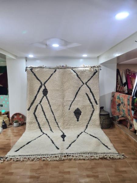 White Qamrin Marokkaans handgemaakt tapijt